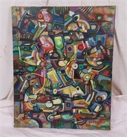 Original Oil On Canvas, Abstract Theme, Signed