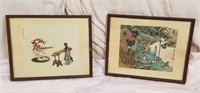 Lot Of 2 Framed Vintage Japanese Prints