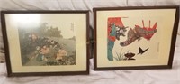 Lot Of 2 Framed Vintage Japanese Prints