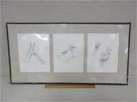 INTERESTING DRAWING - FRAMED & MATTED
