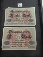 INTERESTING EARLY 'S 1900'S EUROPEAN BANK NOTES