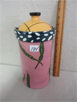 SWEET HAND PAINTED POTTERY COVERED DISH