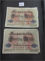 INTERESTING EARLY 'S 1900'S EUROPEAN BANK NOTES