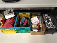 4 Bins of Supplies, Fasteners, Tool Boxes