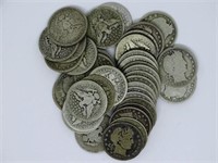 ROLL OF BARBER SILVER QUARTERS