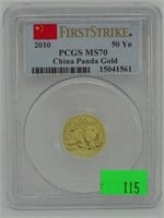 2010 CHINA 50 YN. GOLD PANDA