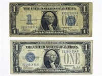 PAIR U.S. 1928 $1 SILVER CERTIFICATES