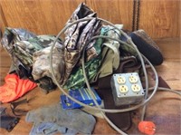 Assortment Of Camo Clothes & Electrical Cords