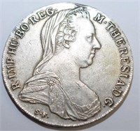RARE AUSTRIA 1780 SILVER COIN ! DOLLAR SIZE !