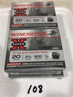 20 Rounds Winchester 20GA Slugs