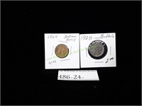 1864 Indian Head Penny & 1928 Buffalo Nickel