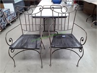 Iron & Wood Outdoor Patio Chair 21 1/2"X62"X37"