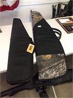 2 cloth gun cases, black and camo