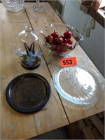 glass serving tray, bowl, decorative Teapot