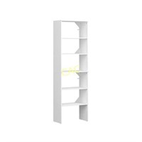 White Melamine Floor Mount 6 Shelves Closet System