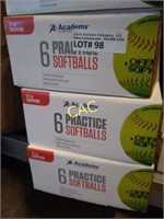 Lot of 3 New Boxes of 12" Practice Softballs