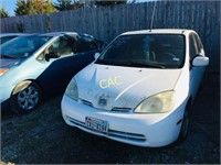 2002, TOYOTA, PRIUS, 4 DOOR, SEDAN, HYBRID, WHITE