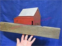 signed handmade "red barn" wall plaque by harrison