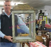 old wooden & glass display (24in tall)