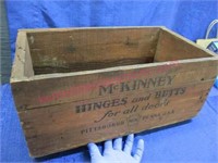 old "mckinney hinges & butts" wooden box - nice
