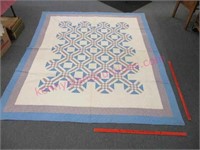 nice large blue-white quilt (78in x 95in)hand done