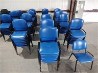 APPROX. 84 BLUE PADDED STACKING CHAIRS