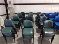 APPROX. 72 GREEN PADDED STACKING CHAIRS