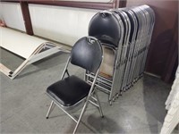 APPROX. 20 CHROME AND BLACK PADDED FOLDING CHAIRS