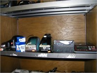 8 PC ELECTRIC STAPLERS, DYMO PRINTERS, SCALES,