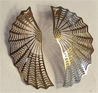 Pair Of 14k Gold Fan Earrings