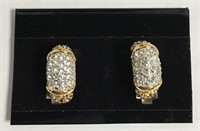 M. V. Vellano Rhinestone Clip Earrings