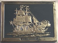 Sterling Silver Plaque, U. S. S. Constitution
