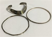 Group Of 3 Cuff / Bangle Bracelets