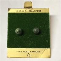 12k Gold Filled & Green Stone Earrings