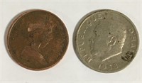 Canada Penny & Haiti Coin