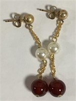 14k Gold Filled Faux Pearl Earrings