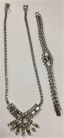 Rhinestone Necklace And Rhinestone Bracelet