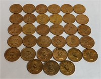 33 Bronze Franklin Mint Presidential Coins