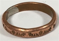Navajo Copper Plated Ring Signed S. C.