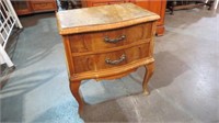 2 DRAWER QUEEN ANNE END TABLE - GOOD PAINTER