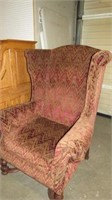 VELOUR WING BACK CHAIR