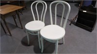 (2X) PAINTED WOOD ICE CREAM PARLOR CHAIRS