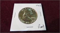1962 P FRANKLIN 1/2 $ PROOF 90% SILVER