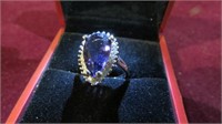 LADIES FASHION RING AMYTHEST LOOK SIZE 7
