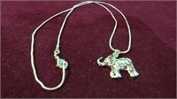 LADIES .925 STERLING 20" ELEPHANT NECKLACE