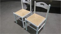 (2X) PAINTED WHITE CHAIR W/RUSH SEATS