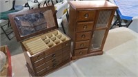 2 WOOD DRESSER TOP JEWELRY BOXES