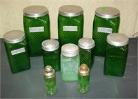 Green Glass Kitchen items