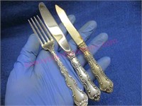 3 pcs gorham sterling fork & knives (#24)