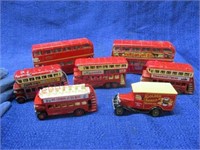 (5) lledo england buses -(2) corgi buses